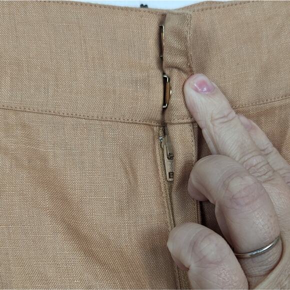 NWT Nicholas Delfina Twig Brown Longline Linen Shorts Size 18 - Picture 6 of 11